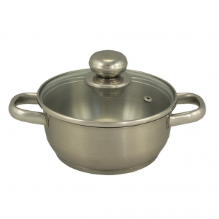 Кастрюля "Славяна" 1 л со стеклянной крышкой (160/136 мм)