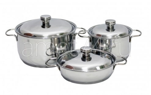 Набор посуды 6 предметов "Классика-ПРИМА" с металлическими крышками исп. 2