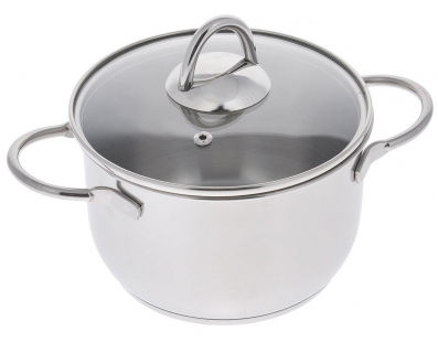 Кастрюля "Классика-ПРИМА" 1,75 л (прутковые ручки и стеклянная крышка) (160/136 мм)