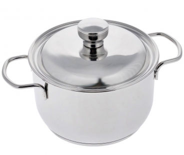 Кастрюля "Классика-ПРИМА" 1,75 л (прутковые ручки и металлическая крышка) (160/136 мм)